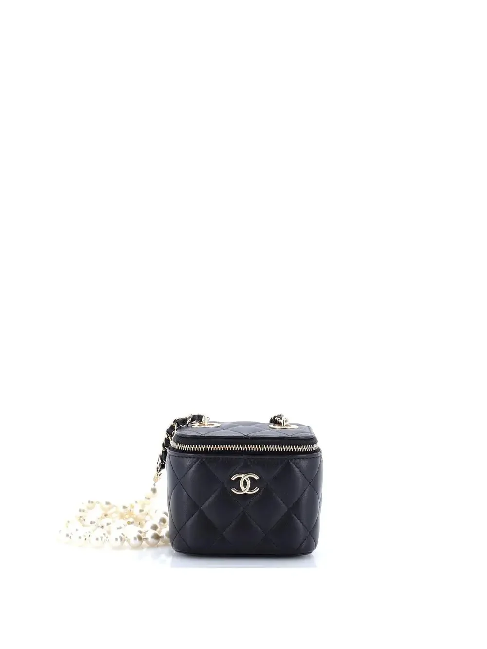 Chanel Vanity Case With Pearl Chain #241956C25B